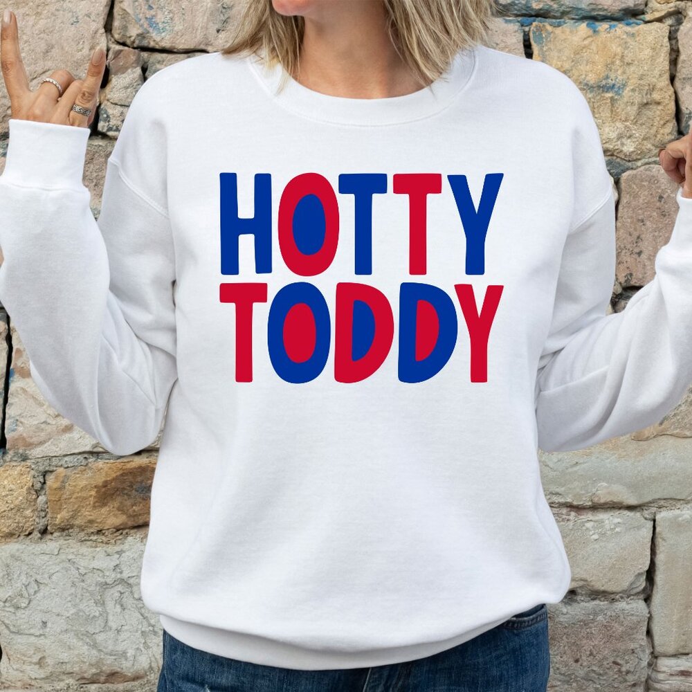 Ole Miss Hotty Toddy Univ of Mississippi Gildan crewneck sweatshirt white